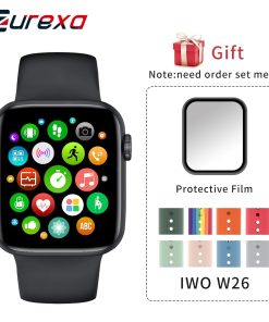 Zurexa Iwo W26 montre intelligente hommes femmes 44mm 1.75 pouces plein écran tactile Sport IP68 SmartWatch avec podomètre pour Ios Android 2020