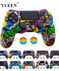 IVYUEEN 25 couleurs Silicone camouflage protection coque peau pour Sony Dualshock 4 PS4 DS4 Pro mince contrôleur pouce poignées Joystick casquettes