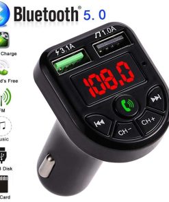 Transmetteur FM Bluetooth 5.0 voiture Kit LED affichage double USB chargeur de voiture 3.1A 2 ports USB MP3 lecteur de musique Support TF/U disque